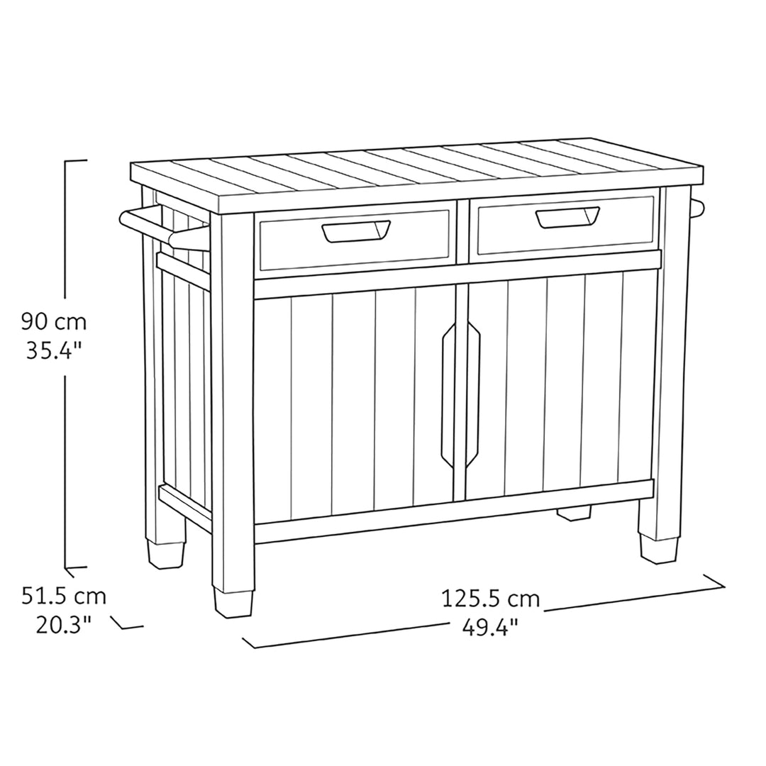 Keter Barbecue Unity XL, ideal als Halterung für die Zubereitung des Grills, 134 x 51,7 x 90 cm, Gra