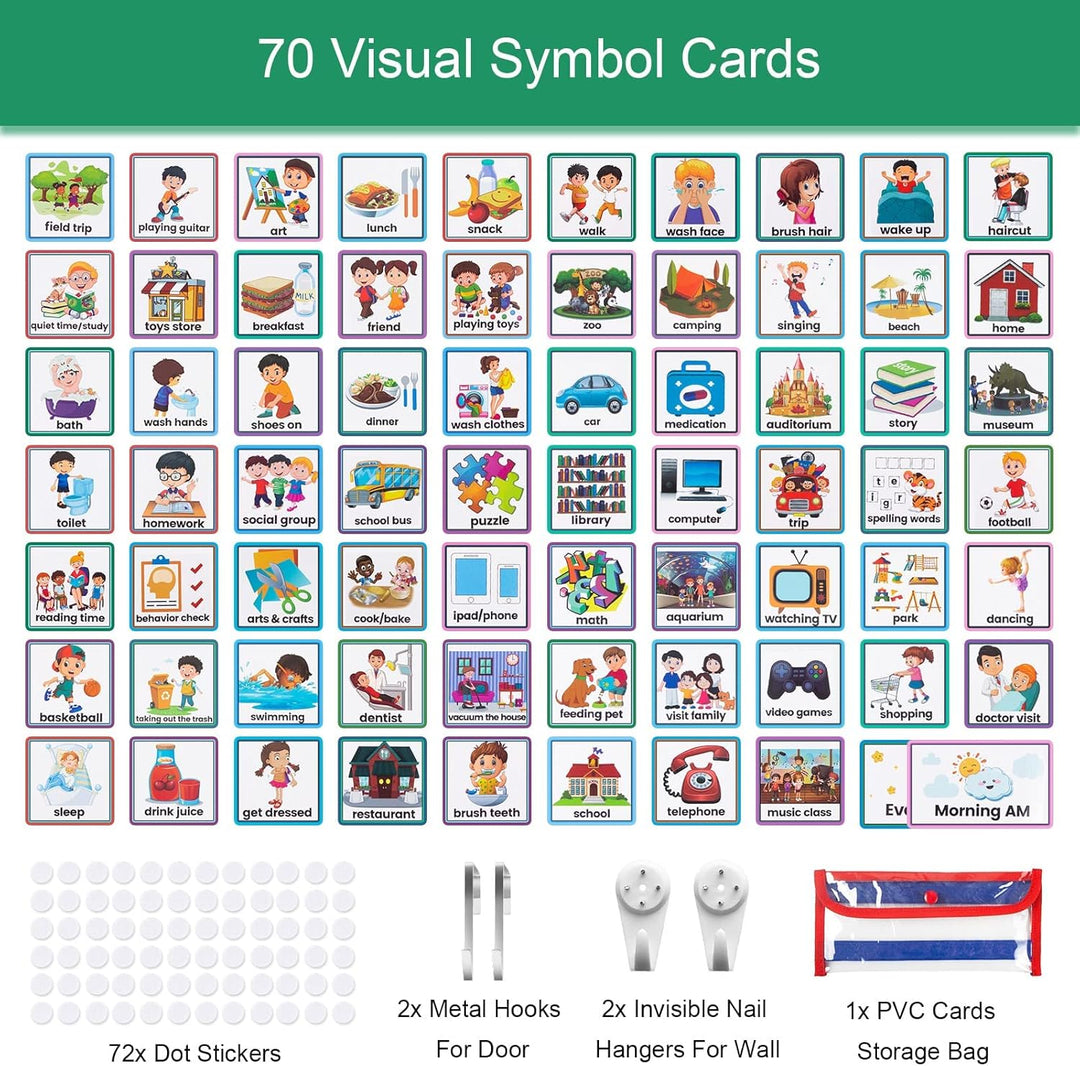 KIKIGOAL Kinder visuelle Planung Kalender Diagramm, 2 in 1 Autismus täglichen Routine Diagramm mit 7