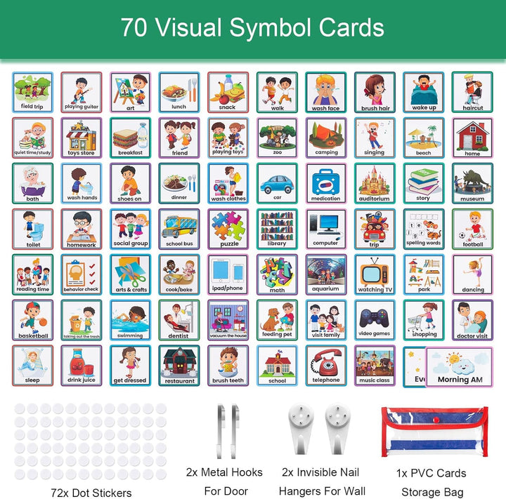 KIKIGOAL Kinder visuelle Planung Kalender Diagramm, 2 in 1 Autismus täglichen Routine Diagramm mit 7