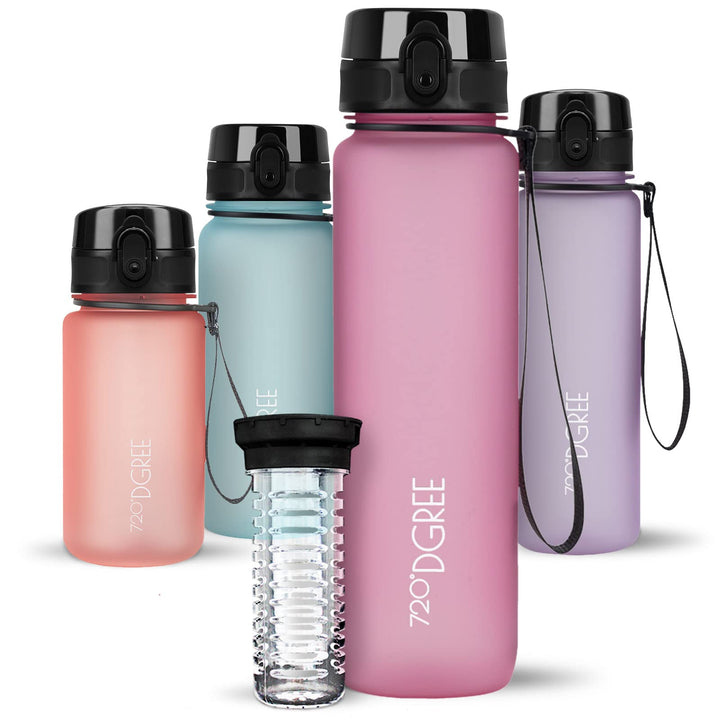 720°DGREE Trinkflasche “uberBottle“ 350ml, 500ml, 650ml, 1l, 1,5 Liter softTouch +Früchtebehälter -