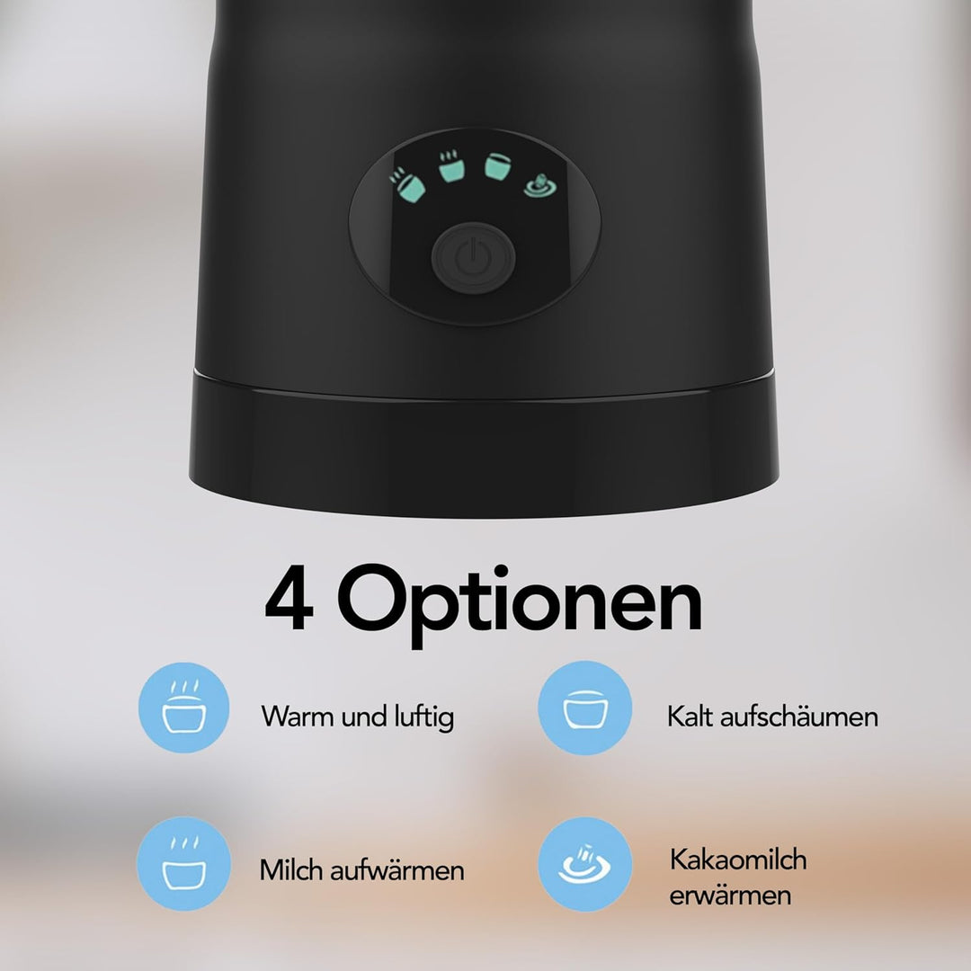 Brixy 4 in 1 Elektrischer Milchaufschäumer - 350 ml - Milchaufschäumer - Ausgiesser - Spülmaschinenf