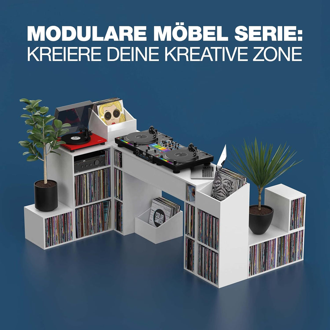 Glorious Record Box black 110 - bis zu 110 Platten im 12''-Format, Problemlos stapelbar, optisch abg