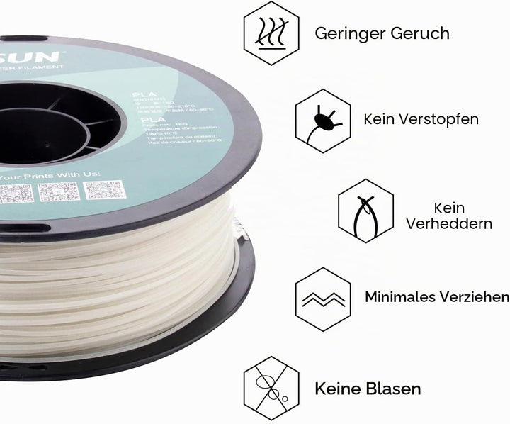 eSUN PLA Leuchtet 3D Drucker Filament, im Dunkeln Leuchtendes Grünes Filament 1.75mm, Massgenauigkei