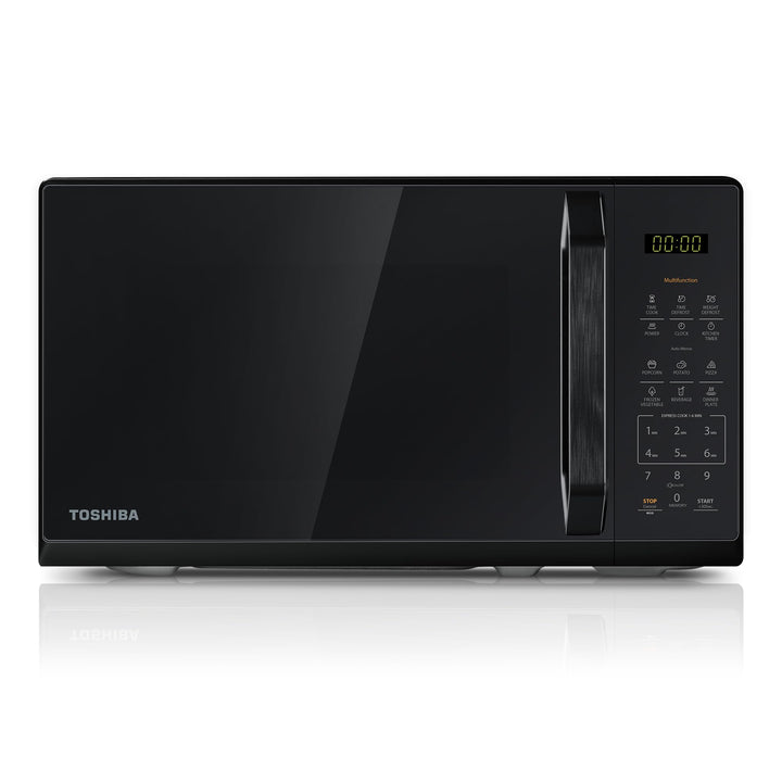 TOSHIBA Mikrowelle in spiegelndem Schwarz, 20 Liter, 800W, digitale Solo-Klein Mikrowelle mit 11 Lei