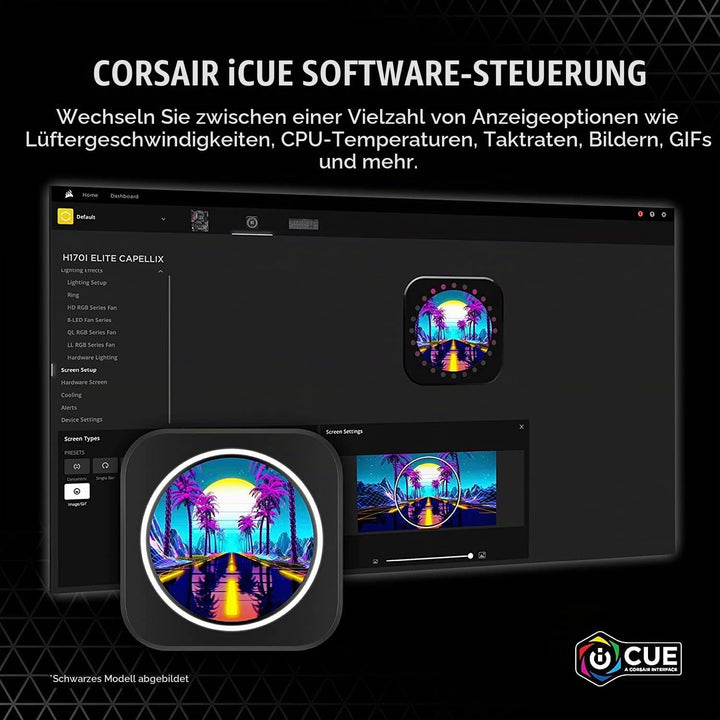 Corsair iCUE Elite CPU-Kühler LCD-Display Upgrade-Kit - IPS-LCD-Bildschirm mit anpassbarer Anzeige,
