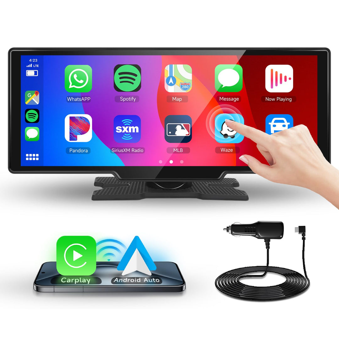 10,26-Zoll CarPlay Android Auto Autoradio, IPS-Touchscreen-Digitalempfänger fürs Auto mit Bluetooth,