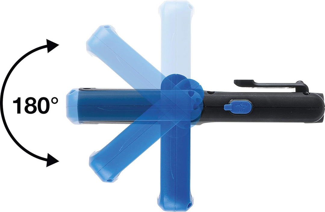 BGS 85335 | COB-LED Arbeits-Leuchte | klappbar | mit Haken und Magnet | 180° drehbares Griffstück in
