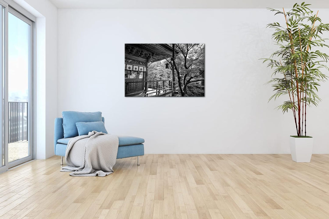 deyoli atemberaubende Landschaft Japans Effekt: Schwarz&Weiss,Format: 80x60 als Leinwandbild, Motiv