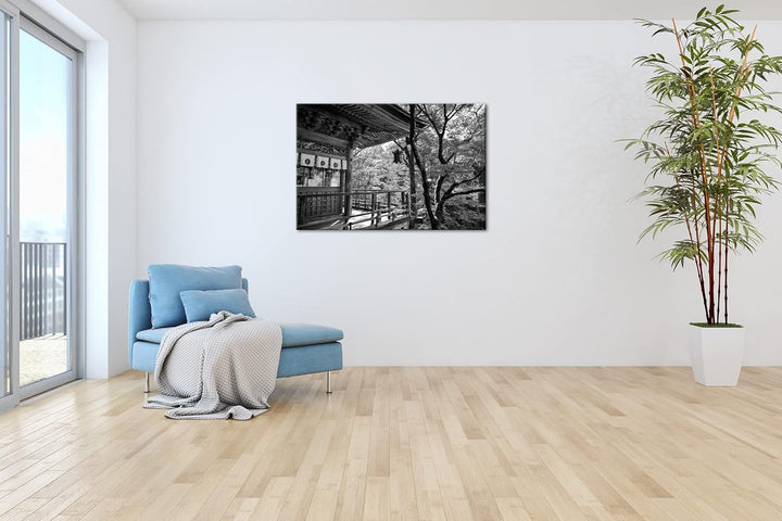 deyoli atemberaubende Landschaft Japans Effekt: Schwarz&Weiss,Format: 80x60 als Leinwandbild, Motiv
