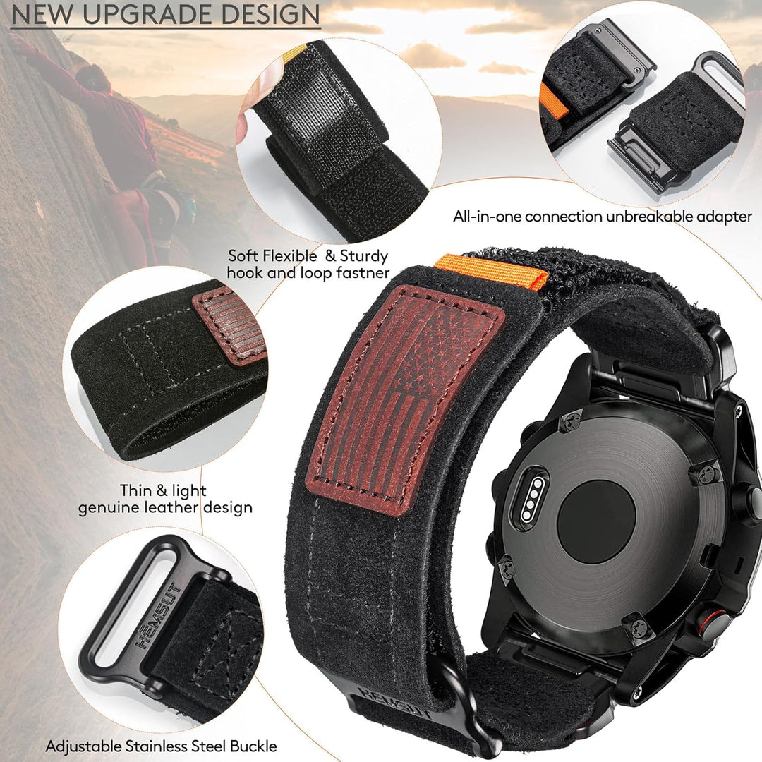 Armband für Garmin,Uhrenarmband Kompatibel mit Garmin superrobustes Nylon-Sportarmband für fēnix/For