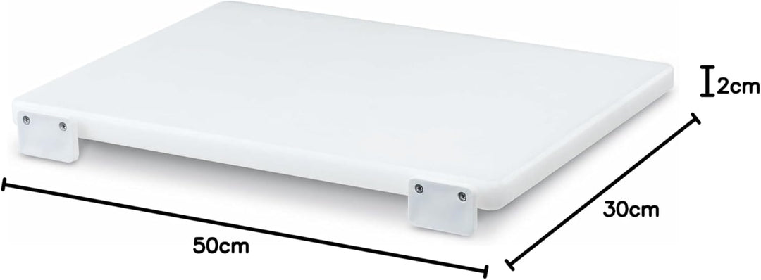 AUSONIA - 66406 FLEISCHER-SCHNEIDEBRETT AUS POLYETHYLEN 50 X 30 X 2, WEISS, KANN AN WAND/MÖBEL BEFES