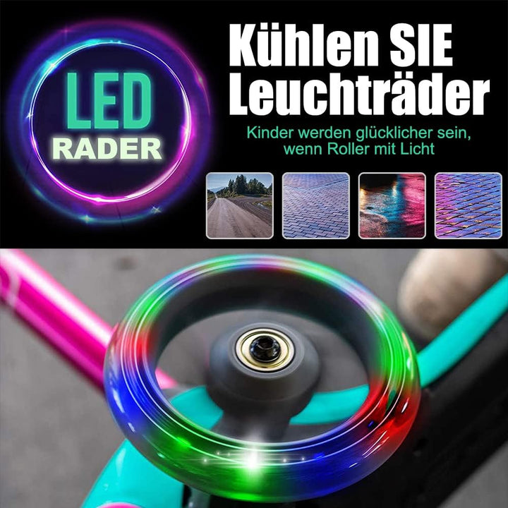 Roller Ersatzrad 120mm mit LED Blinker und ABEC-9 Kugellager, 2 Stück, Schwarz, für Micro Globe Scoo