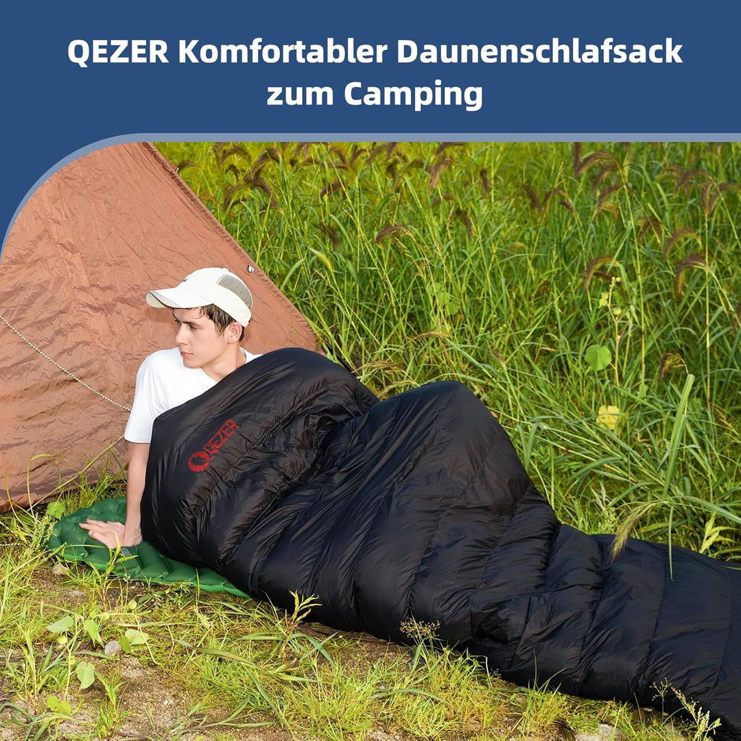 daunenschlafsack verfügt über EIN Graphenfutter und eine 620FP Füllkraft von Entendaunen, 4-Jahresze