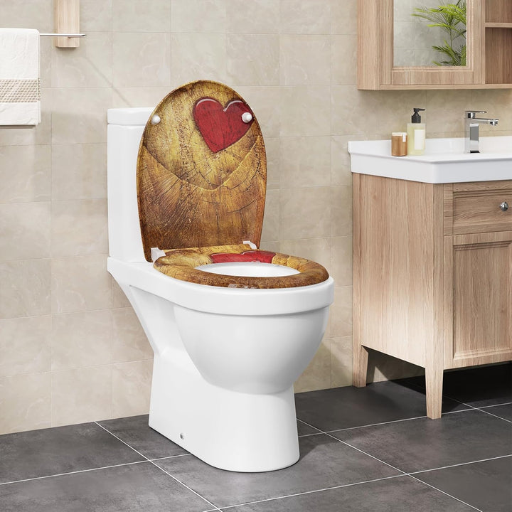 eSituro Toilettendeckel, WC Sitz mit Absenkautomatik, Klodeckel mit Schnellverschluss, 360° verstell