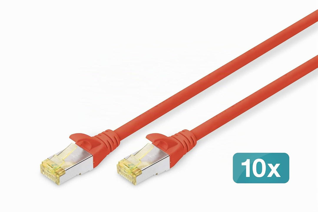 DIGITUS LAN Kabel Cat 6A - 2m - 10 Stück - RJ45 Netzwerkkabel - S/FTP Geschirmt - Kompatibel zu Cat-