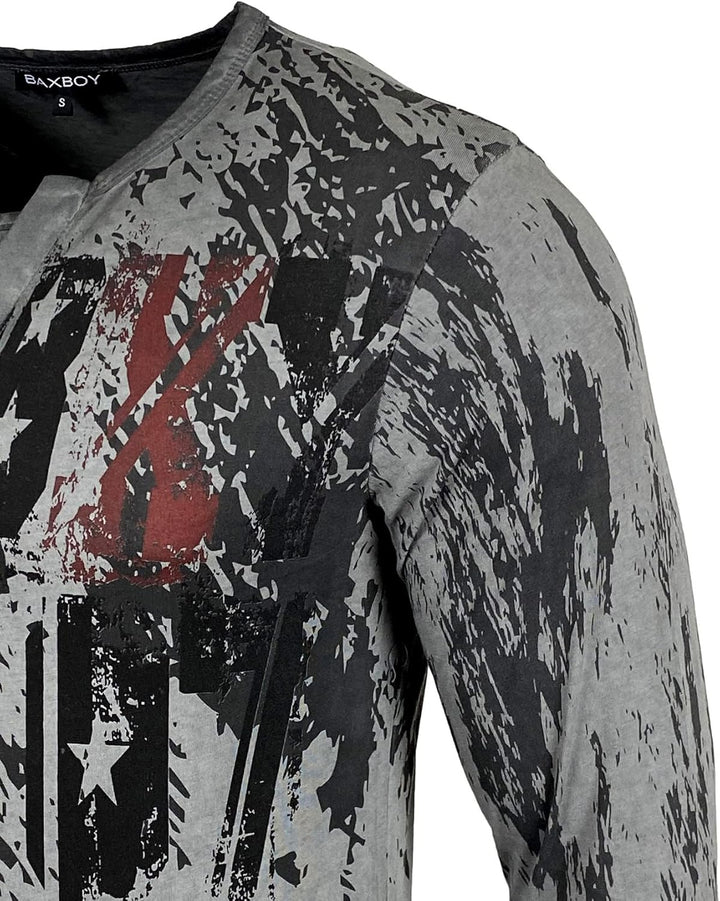 Baxboy Herren Longsleeve T-Shirt Moderner Männer Langarmshirt Langarm Sweatshirt 702 S Anthrazit, S