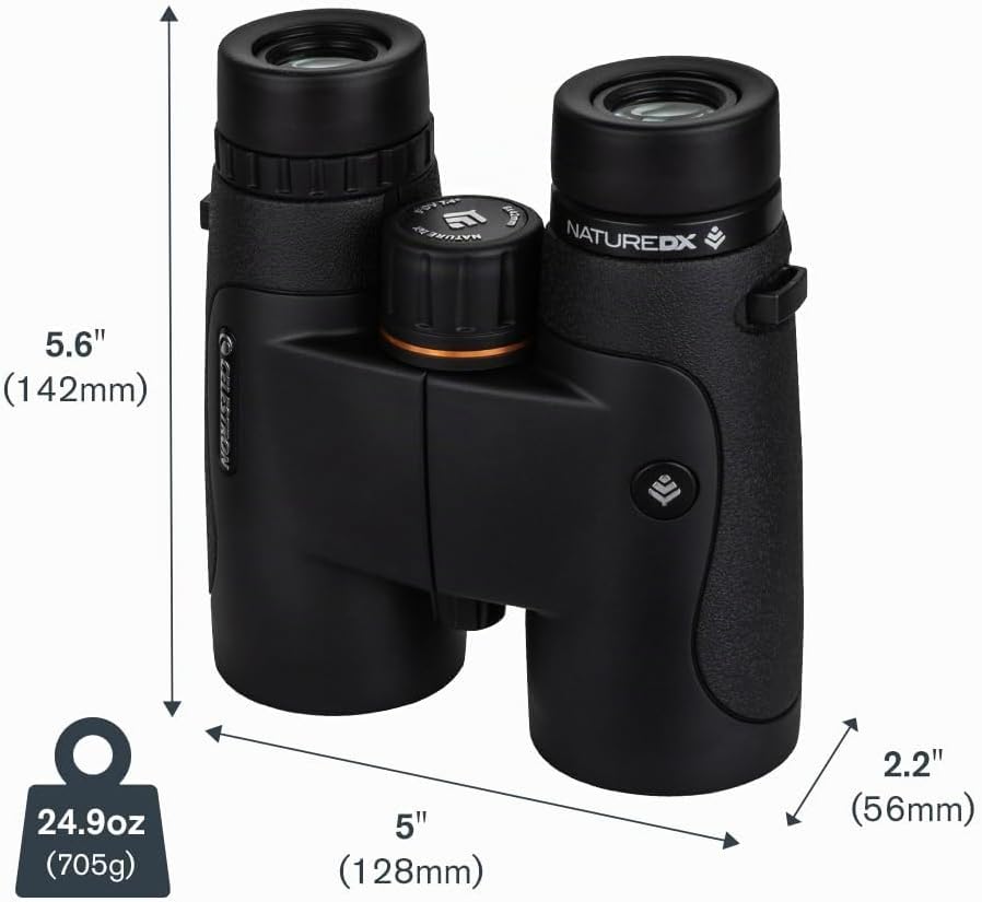 Celestron 72322 Nature DX 8x42 Fernglas für Natur- und Vogelbeobachtungen, vollvergüter mit BaK-4-Pr