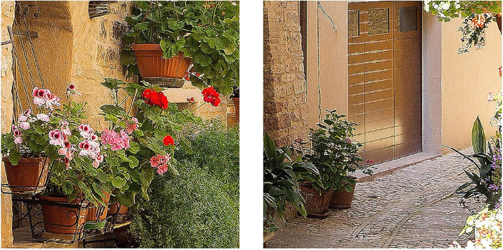 Runa Art Wandbilder Mediterran Italien Bild XXL Wohnzimmer Schlafzimmer Braun Provence Gasse 120 x 8