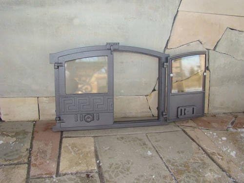 Sellon24® Backofentür Steinbackofentür Ofentür aus Gusseisen Pizzaofentür Gusseisen 600 x 430 mm H20
