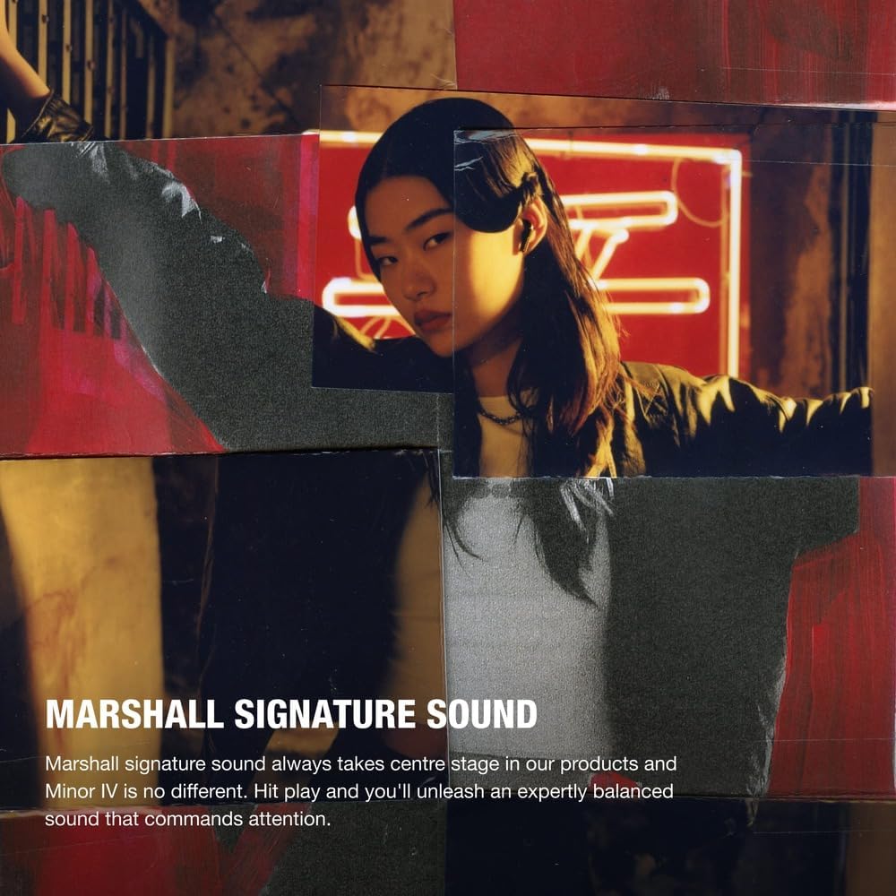 Marshall Minor IV Bluetooth Kopfhörer, Ohrhörer – Schwarz Schwarz Minor IV, Schwarz Minor IV