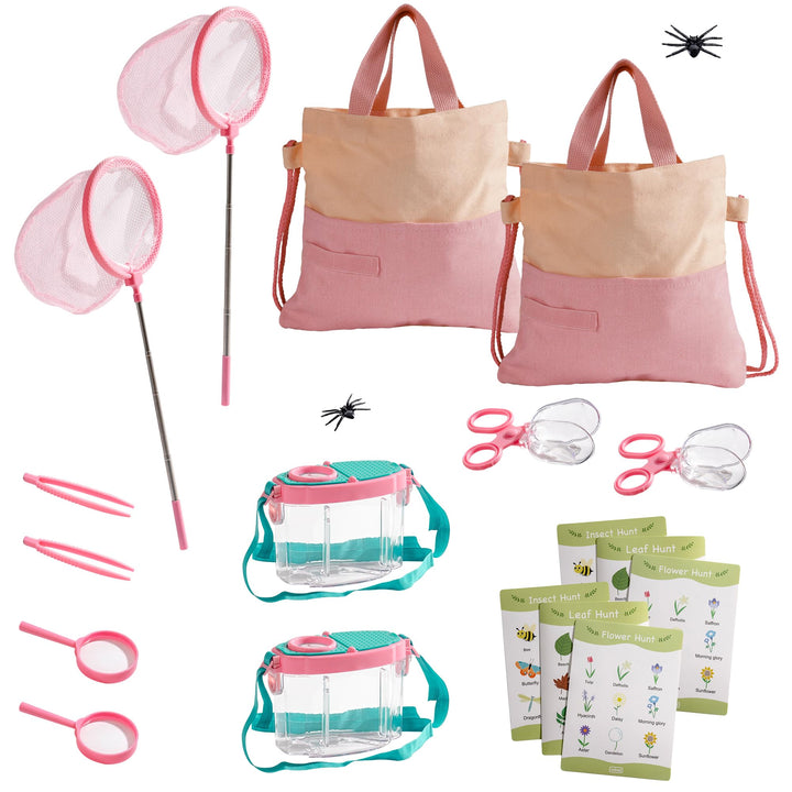 ROBOTIME Insektenfänger & Kinder-Entdecker-Set, 2 Kinder Schmetterlingsfänger-Explorerset, Komplette