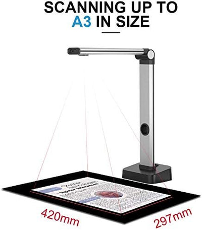 JOYUSING 14MP Buchscanner, Tragbarer High Definition Dokumentenscanner for A3, Mehrsprachige OCR, Ko