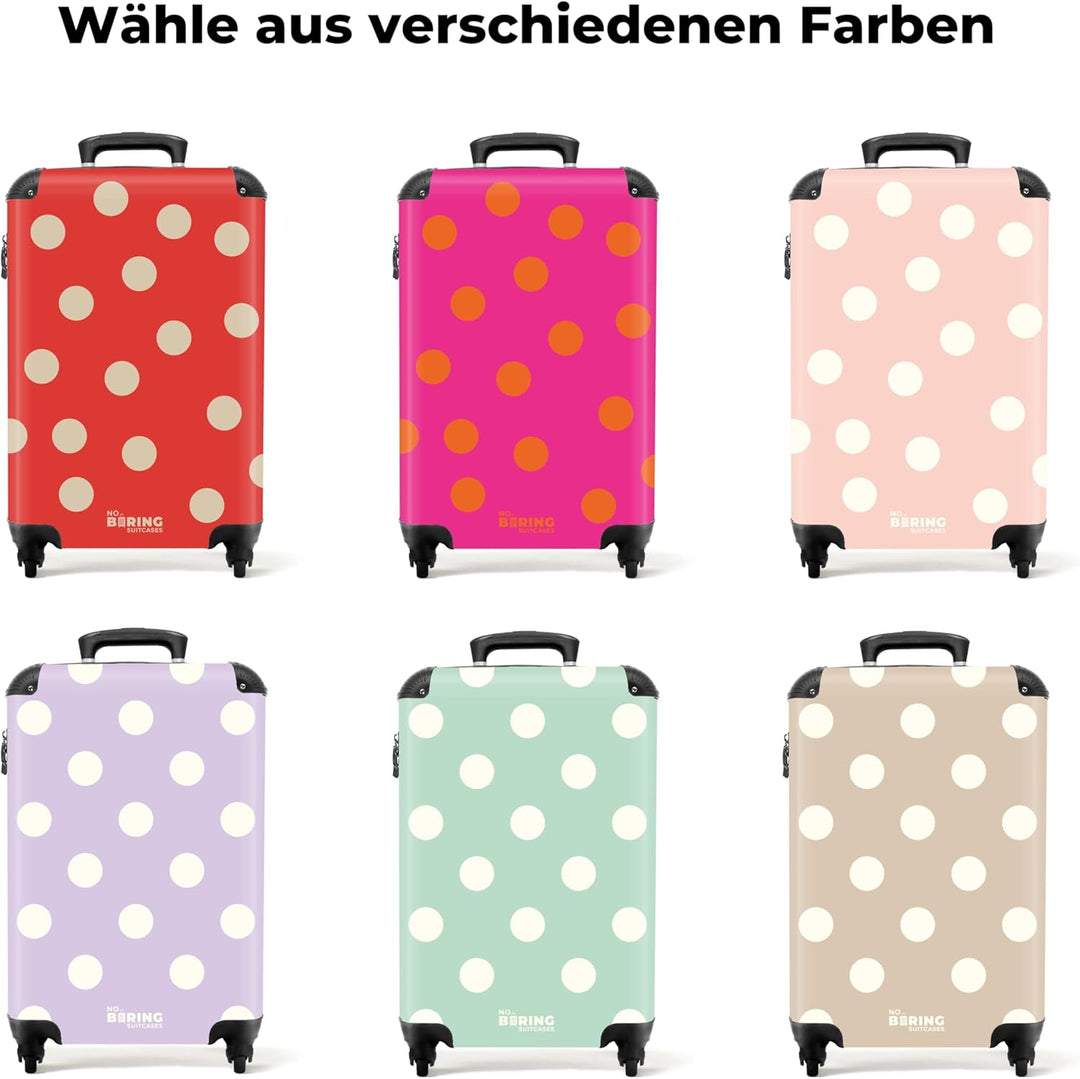 NoBoringSuitcases.com® Handgepäck Koffer 55x40x20 Personalisiert - Reisekoffer mit Rollen, Leichtgew