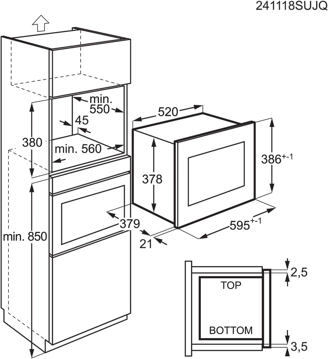 AEG NMS5G251EB Einbau-Mikrowelle mit Grill Schwarz