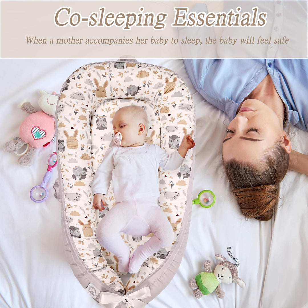 EAQ Babynest Nestchen Baby Weiches Atmungsaktives baby bett für Neugeborene Geschenk 100% Baumwolle