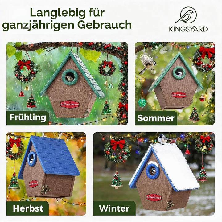 Kingsyard Nistkasten Vogelhaus aus recyceltem Kunststoff für den Aussenbereich - Hängende Nisthöhle