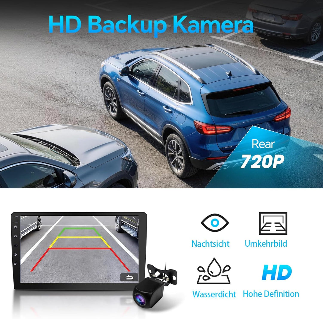 Haudio 2 Din Autoradio mit Apple CarPlay und Android Auto, 9 Zoll Autoradio mit HD-Rückfahrkamera, G