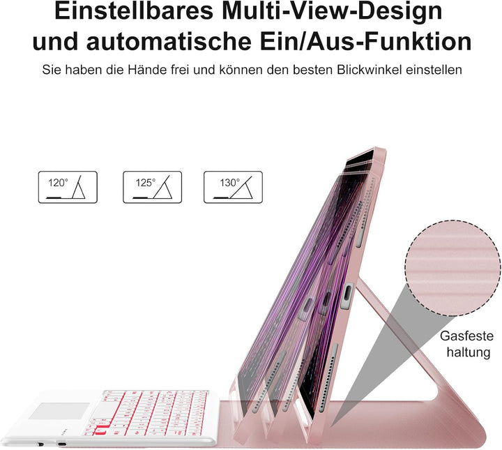 IVEOPPE Tastatur für iPad Pro 12,9, Hülle mit Tastatur für iPad Pro 6. Generation, Bluetooth QWERTZ