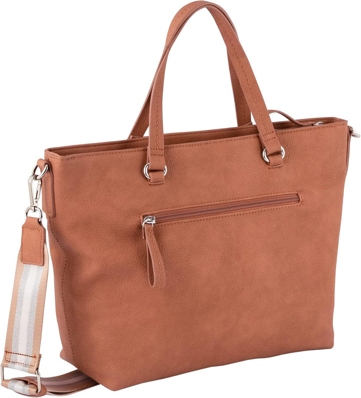 Gabor bags Silvia Damen Shopper Umhängetasche Reissverschluss Gross Braun