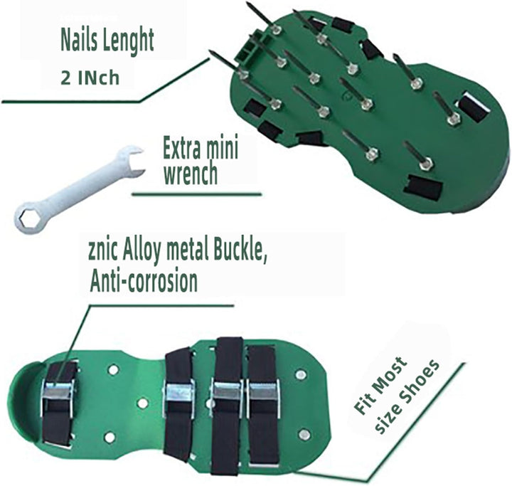 MZSX Idealer Rasenaufblaser Für Höfe Und Gärten, Schwarz, Rasenaufblasschuhe, Gartenschuhe Mit Nylon