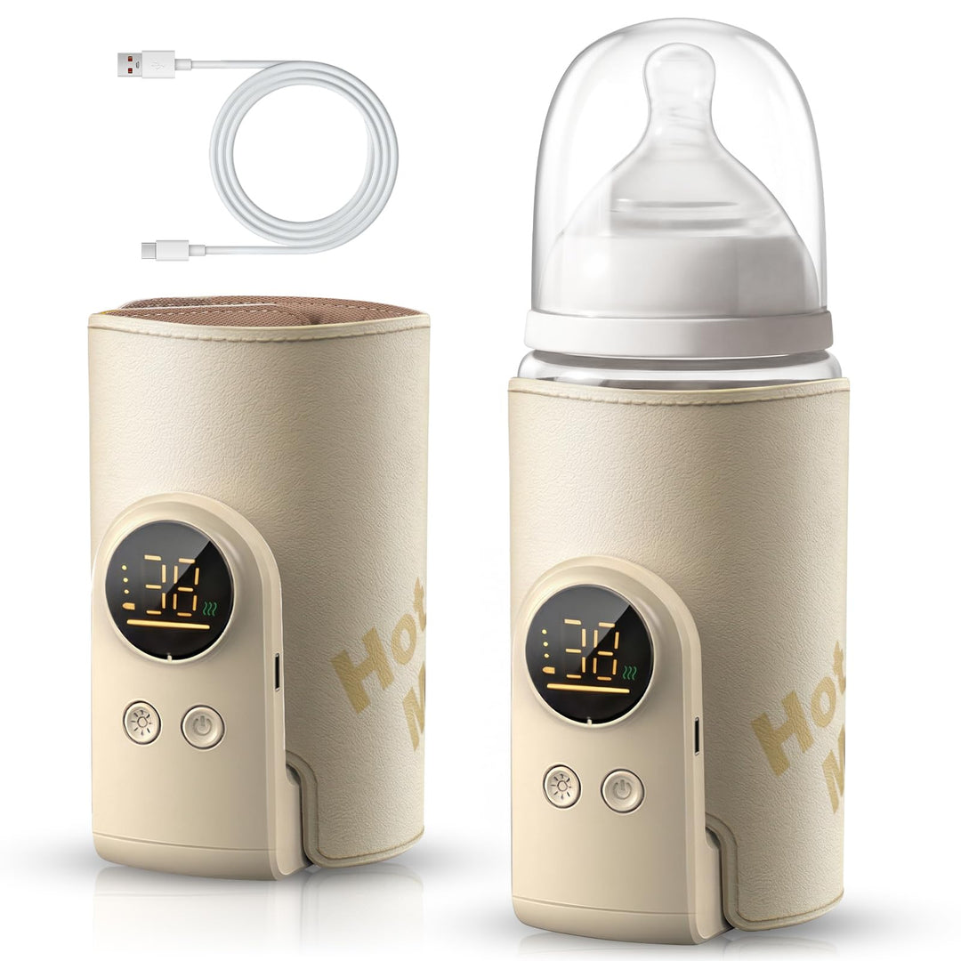 Drahtloses Milchwärmer, mit LED Temperaturdisplay 8000mAh Flaschenwärmer Baby Unterwegs 6 stufige Sc
