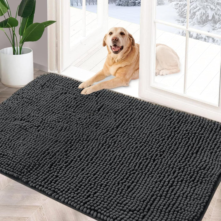Saugfähige Chenille Fussmatte für den, rutschfeste Badematte, schlammiger Hund, waschbare Matte, sch