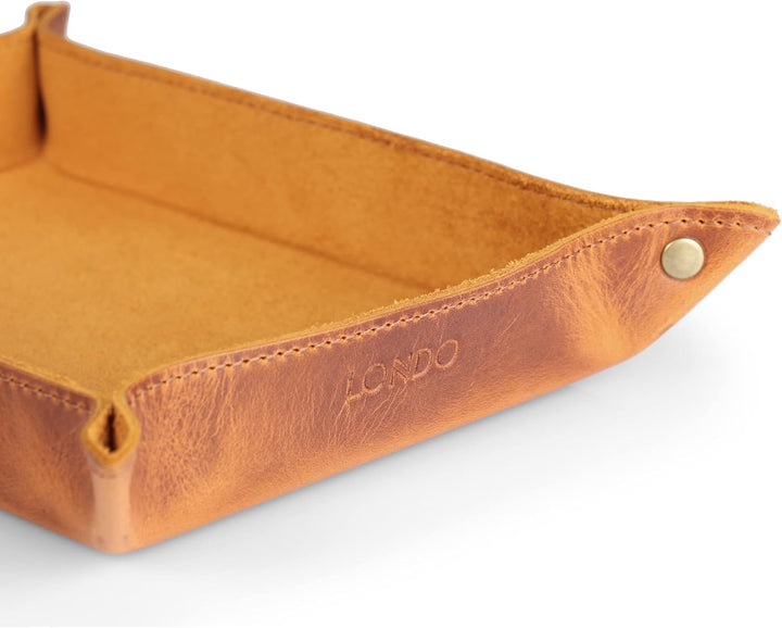 Londo Echtleder Leder Taschenleerer - Vide Poche - Ledertablett Organizer, Praktische Aufbewahrungsb