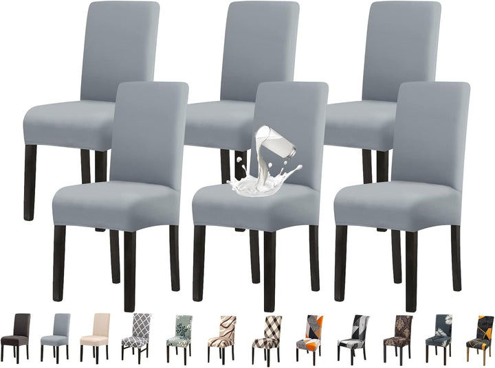 Jaotto Stuhlhussen 6er Set Wasserdicht Stuhlhussen für Esszimmerstühle Stretch Stuhlhussen Schwingst