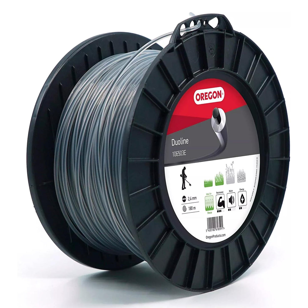 Oregon 106503E Duoline Mähfaden mit rundem Querschnitt, 2,4 mm, 180 Meter-Spule 2,4 MM X 180