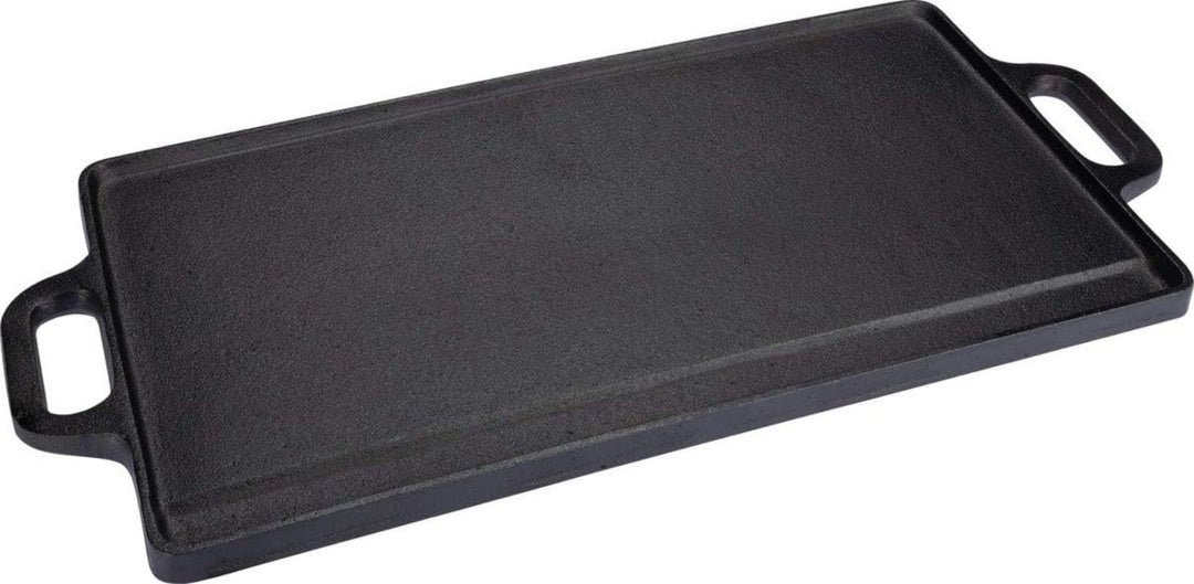 Baumalu - 42 cm Gusseisen-Grillplatte, beidseitig nutzbar, Masse 50,5 x 2 x 23 cm, Elegante Schwarze
