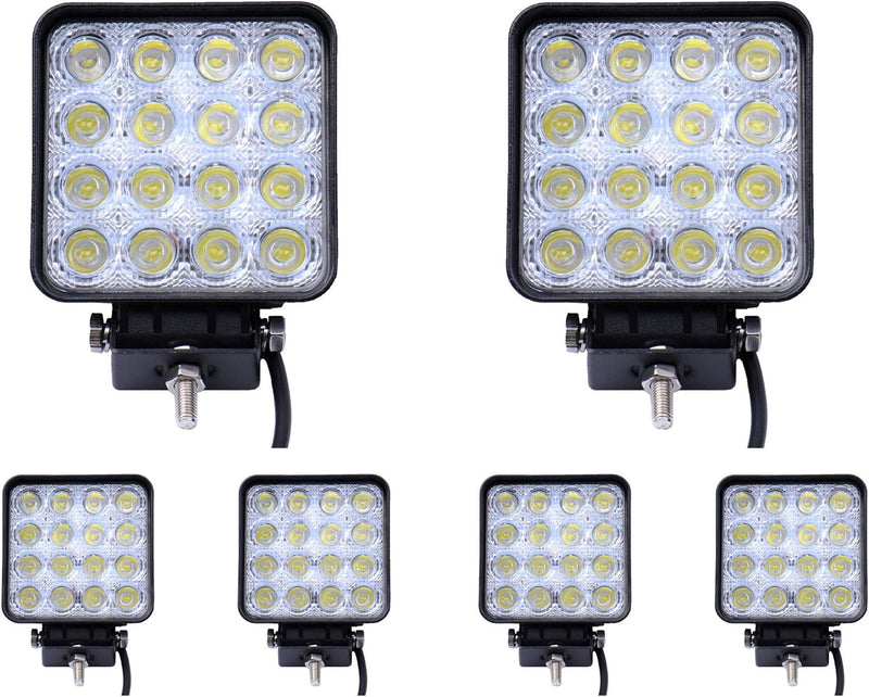 Greenmigo 6x 48W Led Scheinwerfer Offroad Lampe Flood Arbeitsscheinwerfer LED Arbeitslicht 12V 24V Z