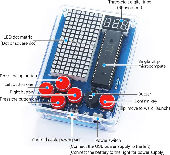 DIY Spielekonsole Löten Bausatz: DIY Games Console Handheld Kit, 4 Klassische Spiele Handheld Game G