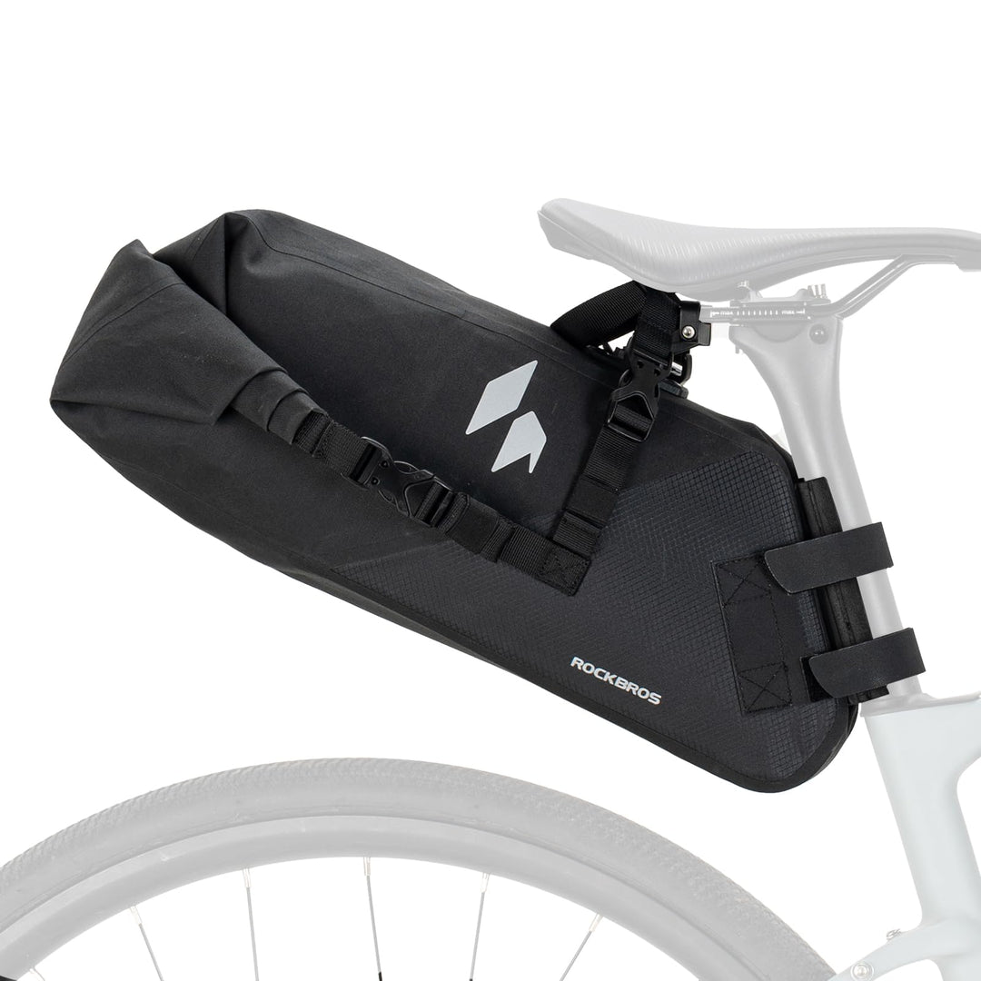 ROCKBROS Bikepacking Satteltasche 13L Wasserdicht, Fahrradtasche Sattel mit Halterung, Fahrrad Sitzt