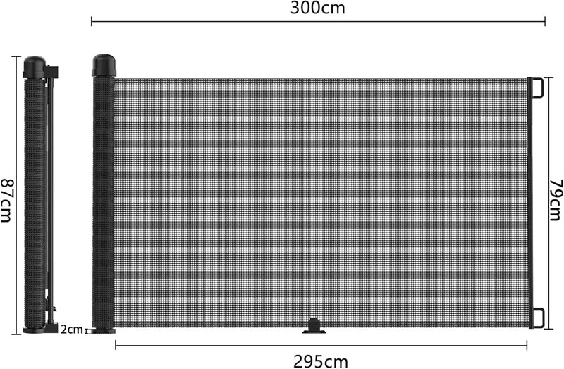 Aufun Treppenschutzgitter Ausziehbar 300cm, Türschutzgitter Baby, Absperrgitter Schutzgitter Treppe