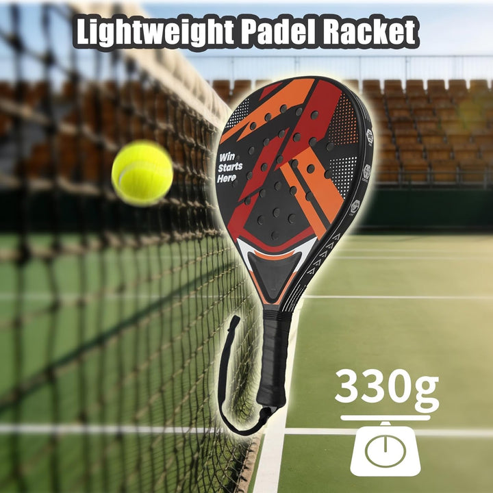 Padelschläger für Anfänger, Padel Schläger für Damen & Junior, Padel Racket in Schwarz & Rot, ABS-Ra