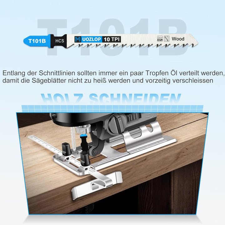 100tlgT101B Stichsägeblätter ，T-Schaft Stichsägeblatt Set mit Aufbewahrungskoffer für Holz，sägeblätt
