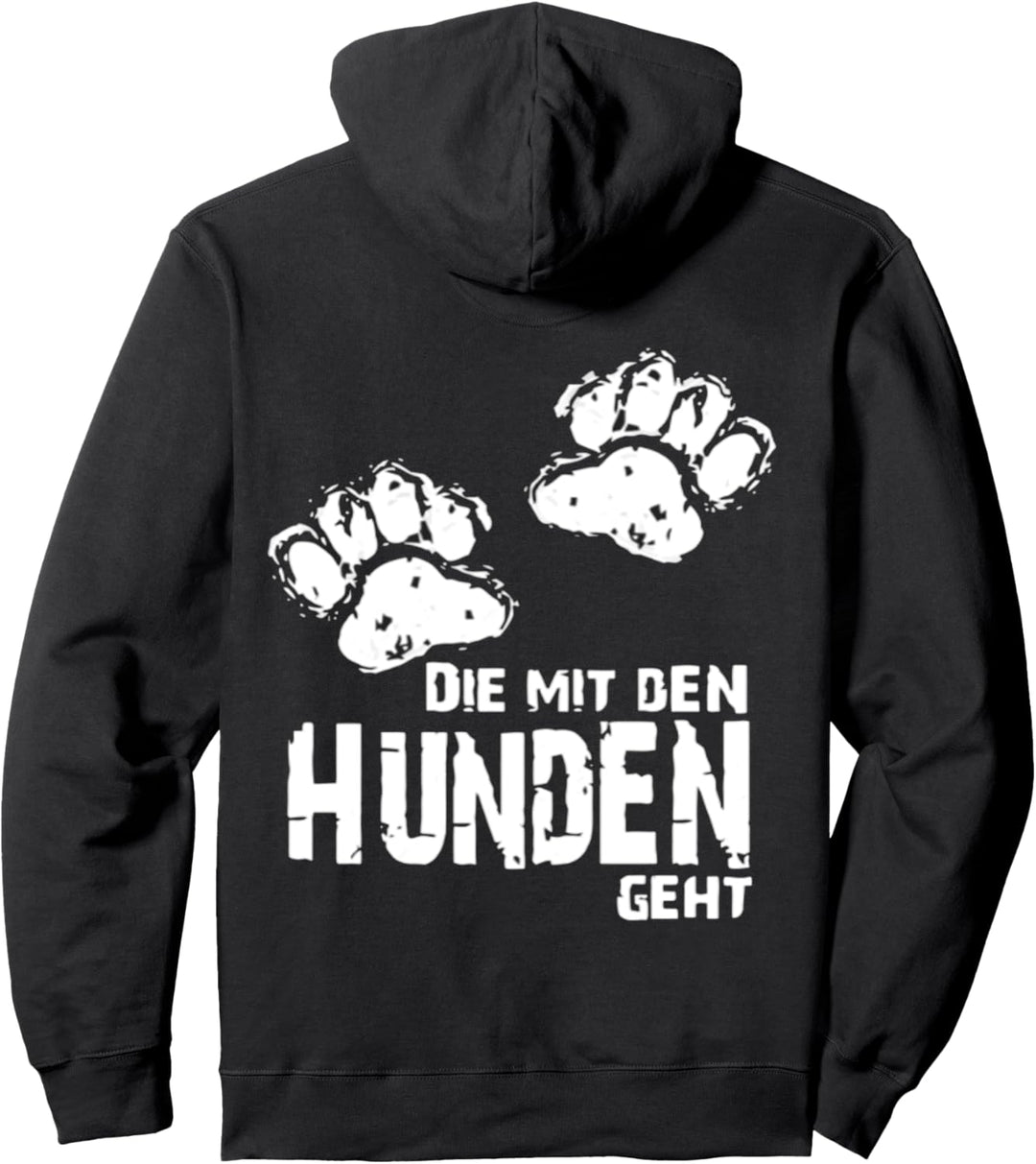 Die mit den Hunden geht Kuschel Hoodie Geschenk Weihnachten Pullover Hoodie