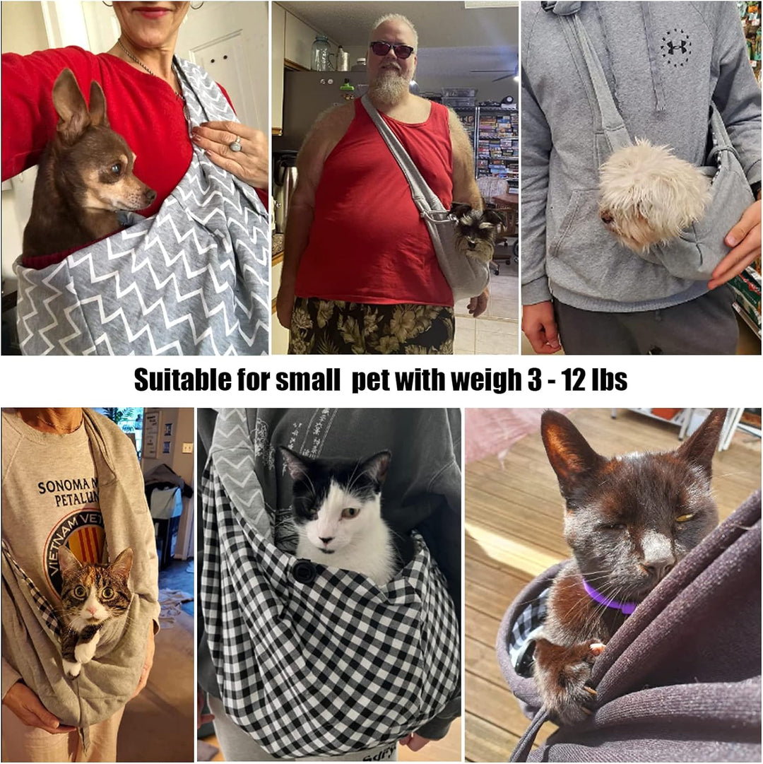 vrbabies Hundetrage für kleine Hunde, freihändig, atmungsaktiv, wendbar, verstellbar, aus Baumwolle,