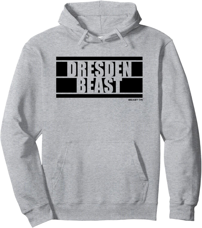 Dresden Beast Fitness Training Gym Motivation Sprüche weisses Pullover Hoodie