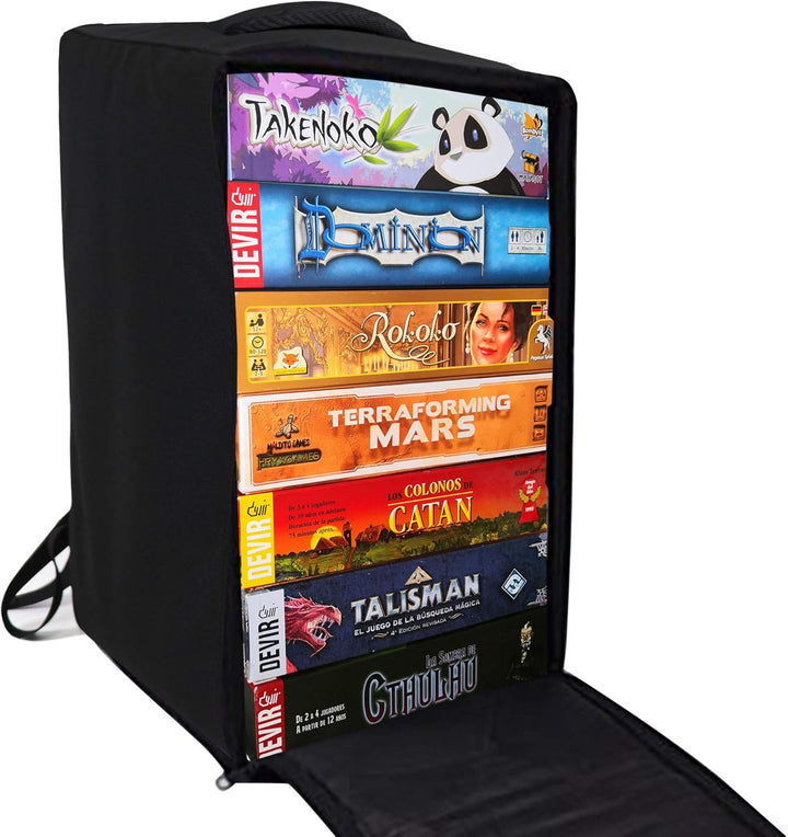 BOARD GAME BAG | Rucksack zum Tragen von Brettspielen | GROSSE KAPAZITÄT | 10mm GEPOLSTERT, Griff, S
